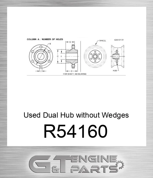 R54160 Used Dual Hub without Wedges 10-Bolt Hub