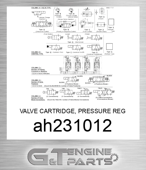 AH231012 VALVE CARTRIDGE, PRESSURE REG
