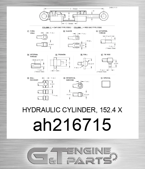 AH216715 HYDRAULIC CYLINDER, 152.4 X 63-407,