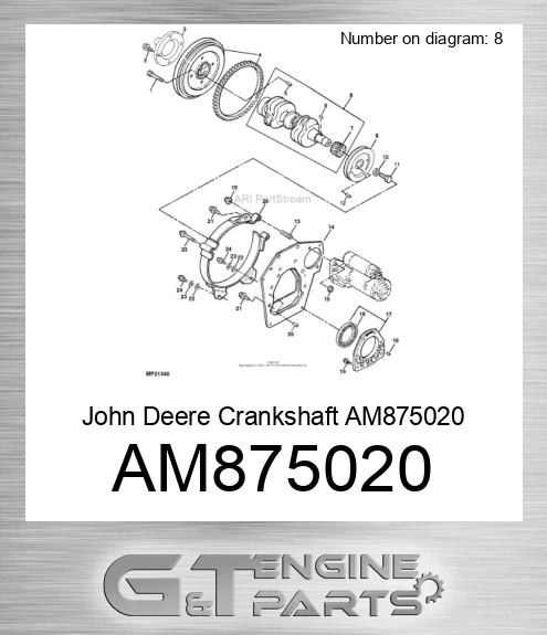 AM875020 John Deere Crankshaft AM875020