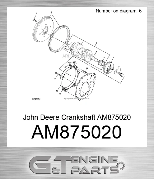 AM875020 John Deere Crankshaft AM875020