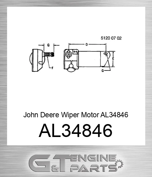 AL34846 John Deere Wiper Motor AL34846