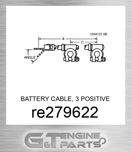 RE279622 BATTERY CABLE, 3 POSITIVE WHEEL