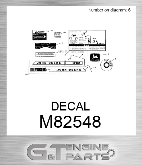 M82548 DECAL made to fit John Deere | Price: $26.04