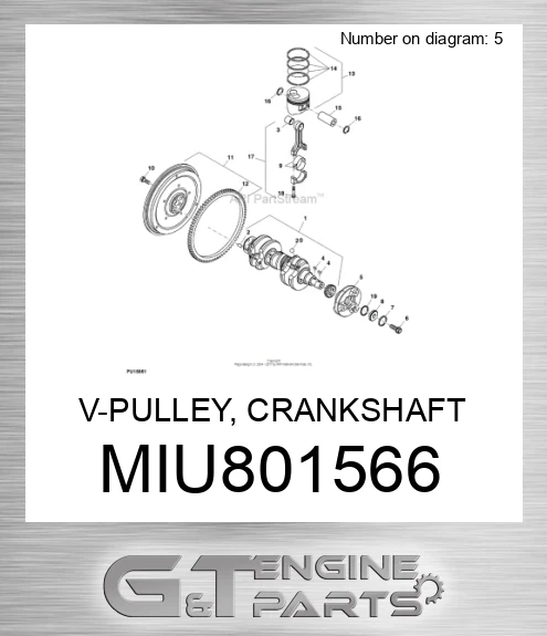 MIU801566 V-PULLEY, CRANKSHAFT