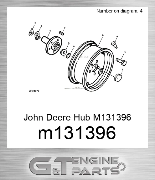 M131396 John Deere Hub M131396 made to fit John Deere | Price