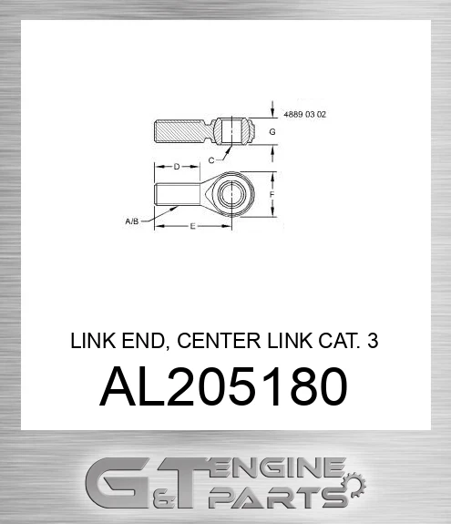 AL205180 LINK END, CENTER LINK CAT. 3 ASSY.