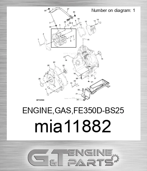 MIA11882 ENGINE,GAS,FE350D-BS25