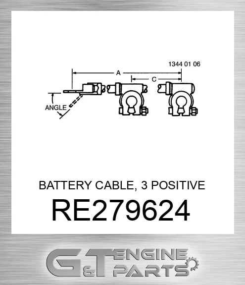 RE279624 BATTERY CABLE, 3 POSITIVE TRACK