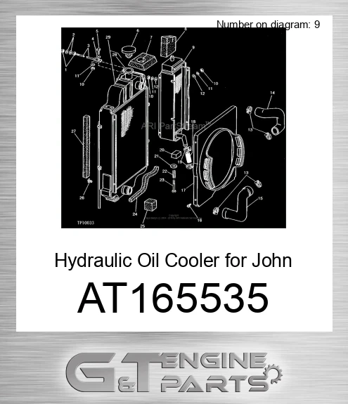 AT165535 Hydraulic Oil Cooler for Tractor,
