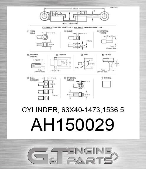 AH150029 CYLINDER, 63X40-1473,1536.5