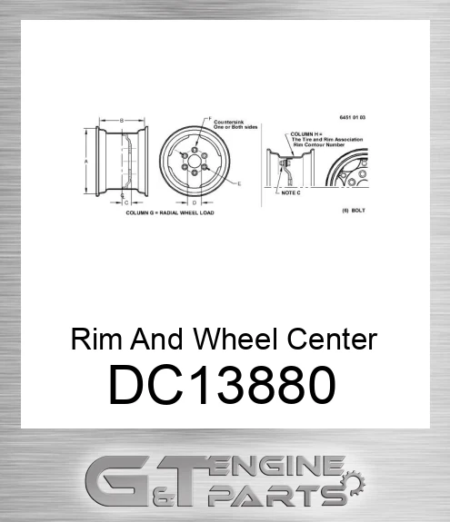 DC13880 Rim And Wheel Center