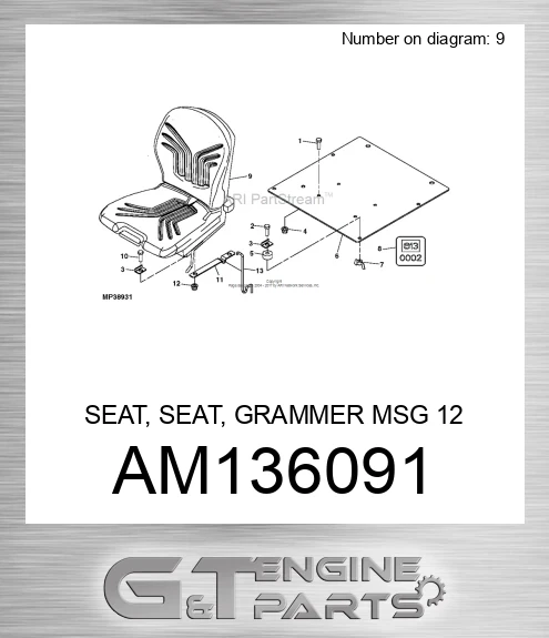AM136091 SEAT, SEAT, GRAMMER MSG 12