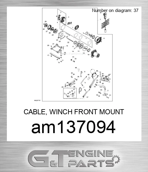 AM137094 CABLE, WINCH FRONT MOUNT