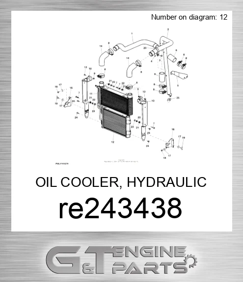 RE243438 OIL COOLER, HYDRAULIC