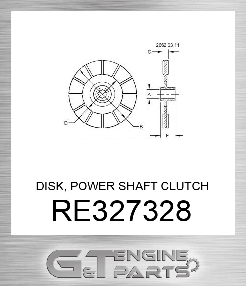 RE327328 DISK, POWER SHAFT CLUTCH ASSEMBLY