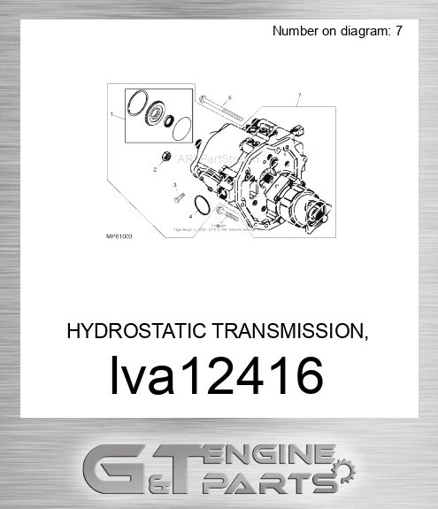 LVA12416 HYDROSTATIC TRANSMISSION, LARGE CHA