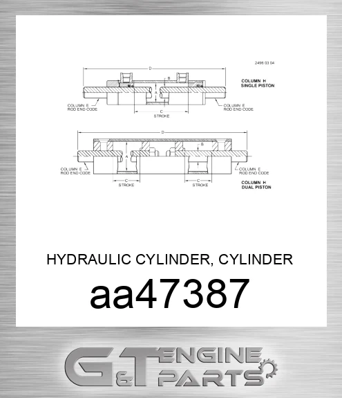 AA47387 HYDRAULIC CYLINDER, CYLINDER MASTER
