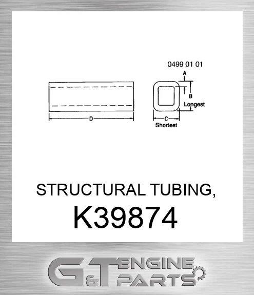 K39874 STRUCTURAL TUBING, RECTANGULAR TUBE