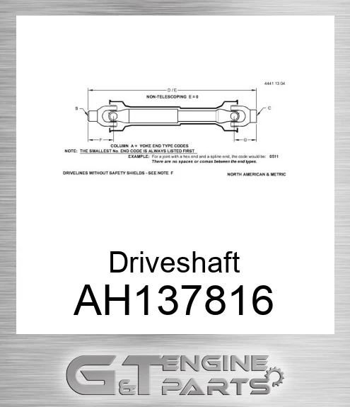 AH137816 Driveshaft