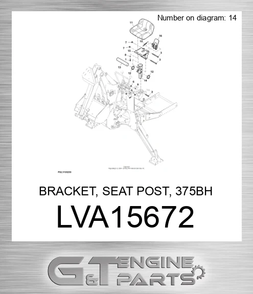 LVA15672 BRACKET, SEAT POST, 375BH
