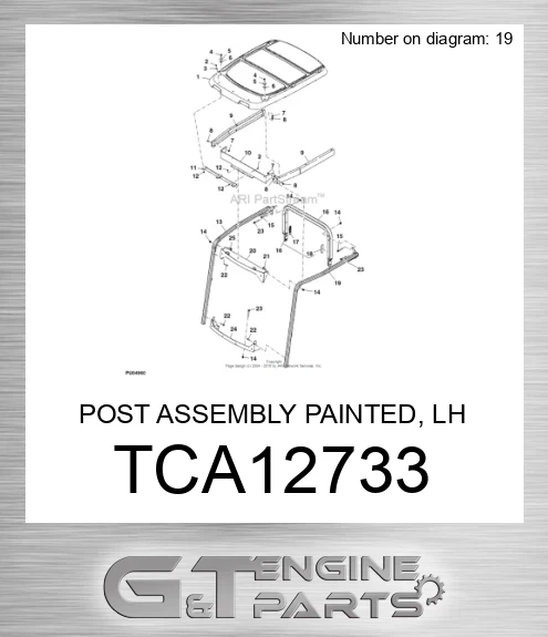 TCA12733 POST ASSEMBLY PAINTED, LH