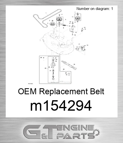 M154294 OEM Replacement Belt