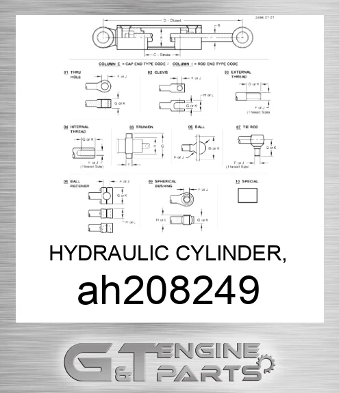 AH208249 HYDRAULIC CYLINDER, 90X50-745,1090
