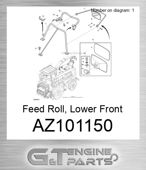 AZ101150 Feed Roll, Lower Front