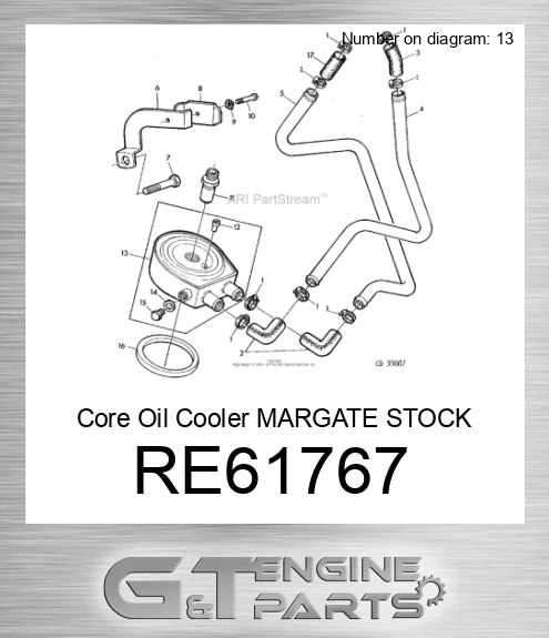 RE61767 Core Oil Cooler MARGATE STOCK