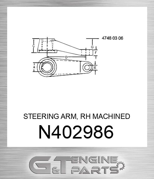 N402986 STEERING ARM, RH MACHINED