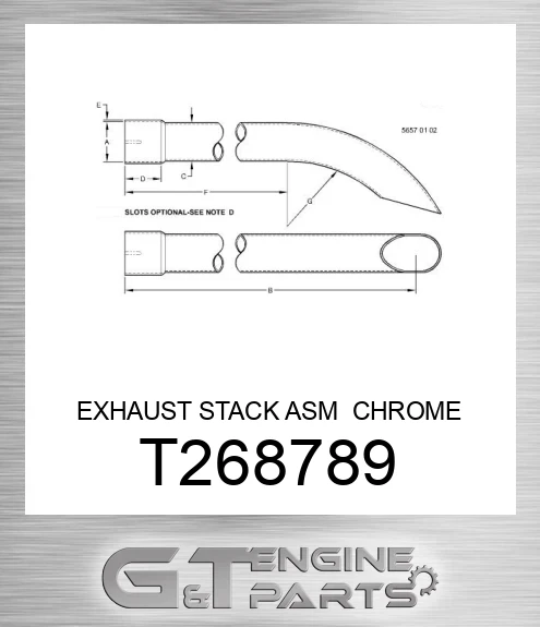 T268789 EXHAUST STACK ASM CHROME EXHAUST