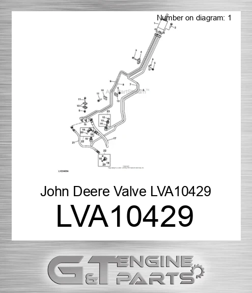 LVA10429 John Deere Valve LVA10429