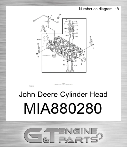 MIA880280 John Deere Cylinder Head MIA880280