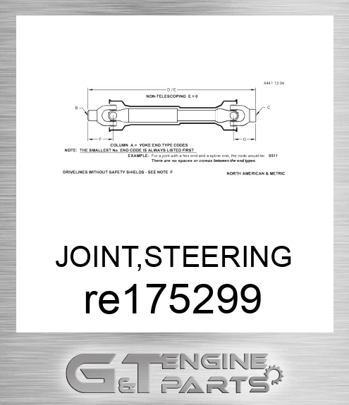 RE175299 JOINT,STEERING UNIVERSAL,ASSEMBLY