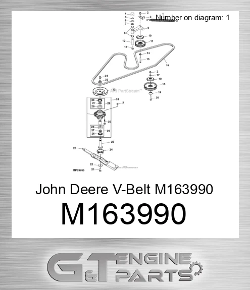 M163990 John Deere V-Belt M163990