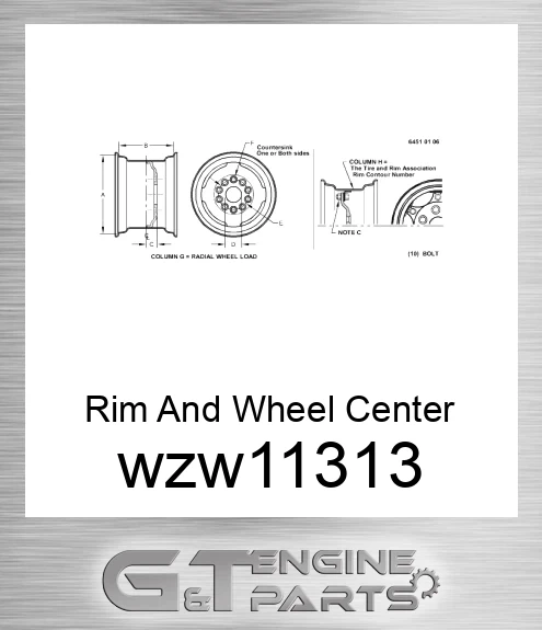 WZW11313 Rim And Wheel Center