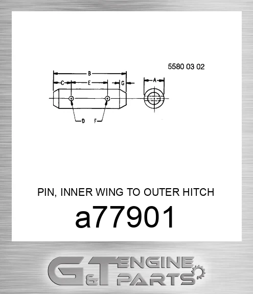 A77901 PIN, INNER WING TO OUTER HITCH