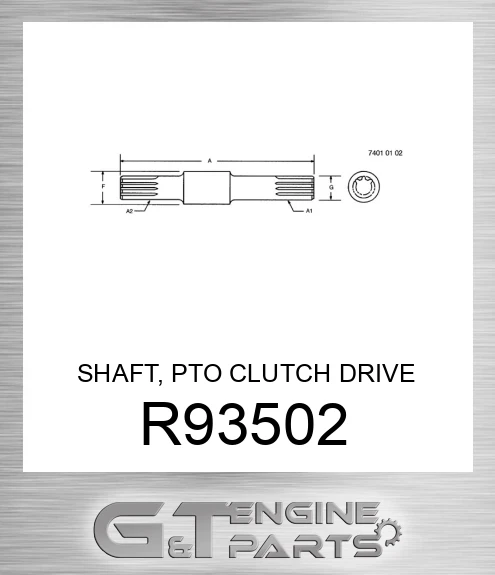 R93502 SHAFT, PTO CLUTCH DRIVE