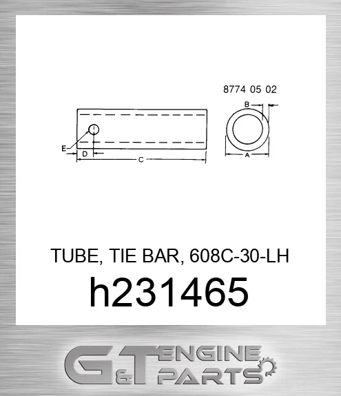 H231465 TUBE, TIE BAR, 608C-30-LH