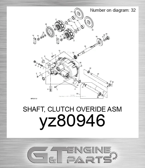 YZ80946 SHAFT, CLUTCH OVERIDE ASM SERVICE