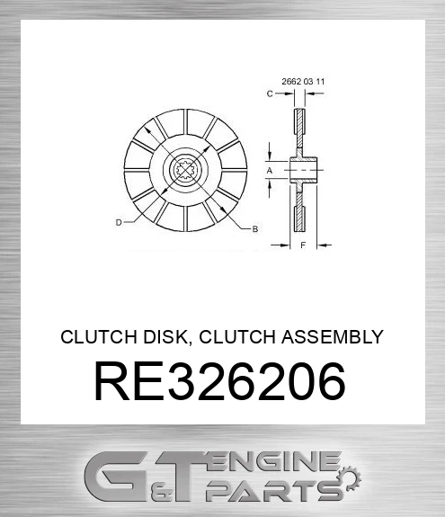 RE326206 CLUTCH DISK, CLUTCH ASSEMBLY