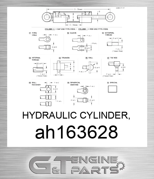AH163628 HYDRAULIC CYLINDER, 110X63-655.5, 1