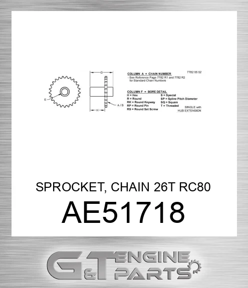 AE51718 SPROCKET, CHAIN 26T RC80