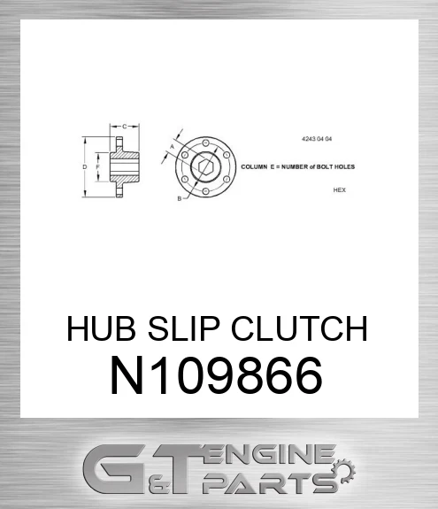 N109866 HUB SLIP CLUTCH