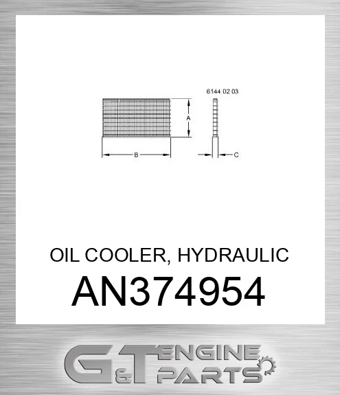 AN374954 OIL COOLER, HYDRAULIC