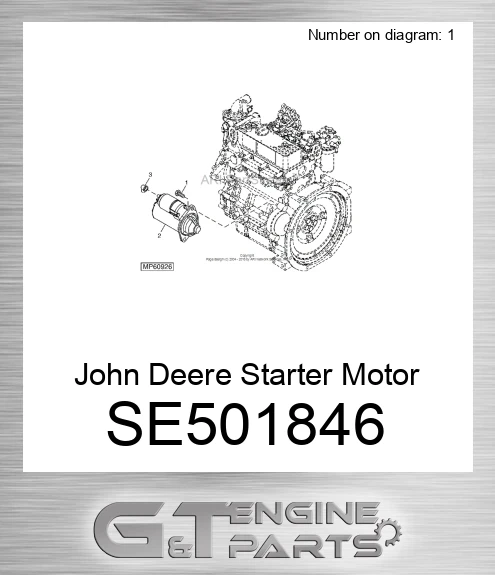 SE501846 John Deere Starter Motor Reman SE501846
