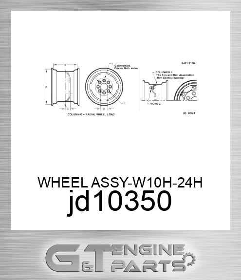 JD10350 WHEEL ASSY-W10H-24H