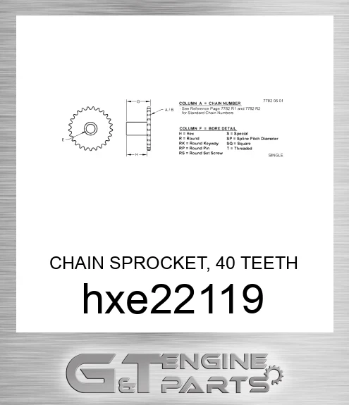 HXE22119 CHAIN SPROCKET, 40 TEETH ANSI80