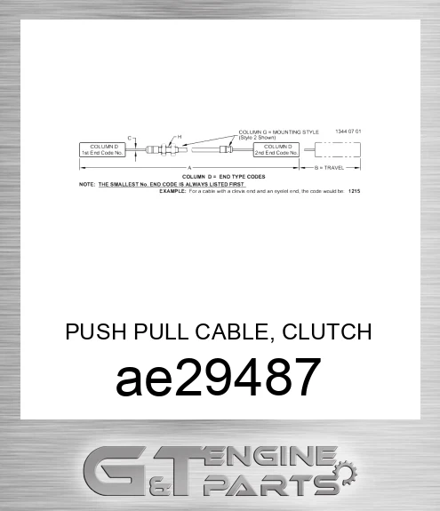 AE29487 PUSH PULL CABLE, CLUTCH